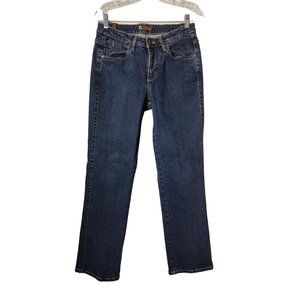 Aura Jeans Womens 8 Petite Short Rise Embroidered Straight